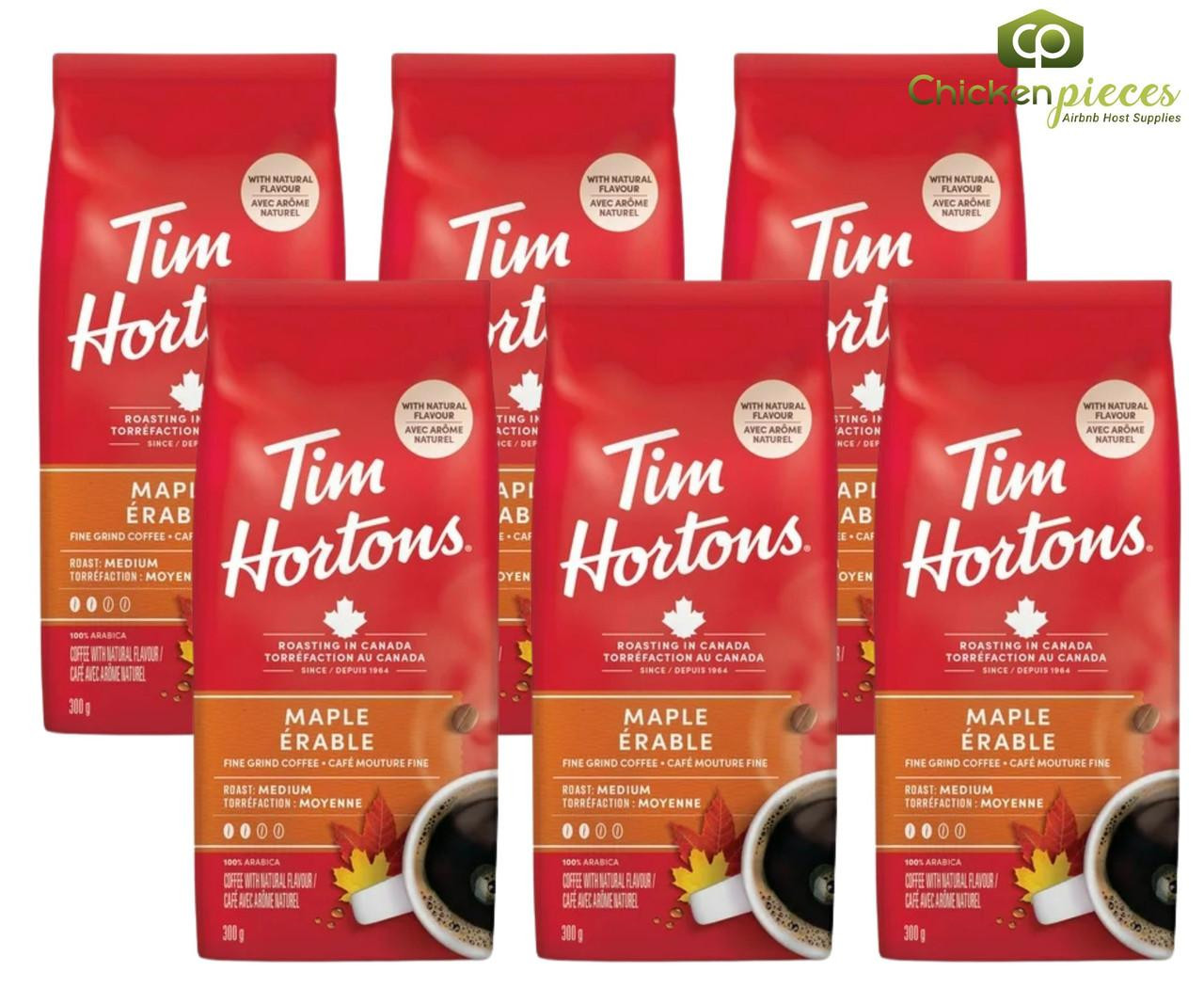 ティムホートンズ Tim Hortons メープルコーヒー 10/21まで Tim Hortons Maple Coffee, 300g/10.58 oz (6/Case)