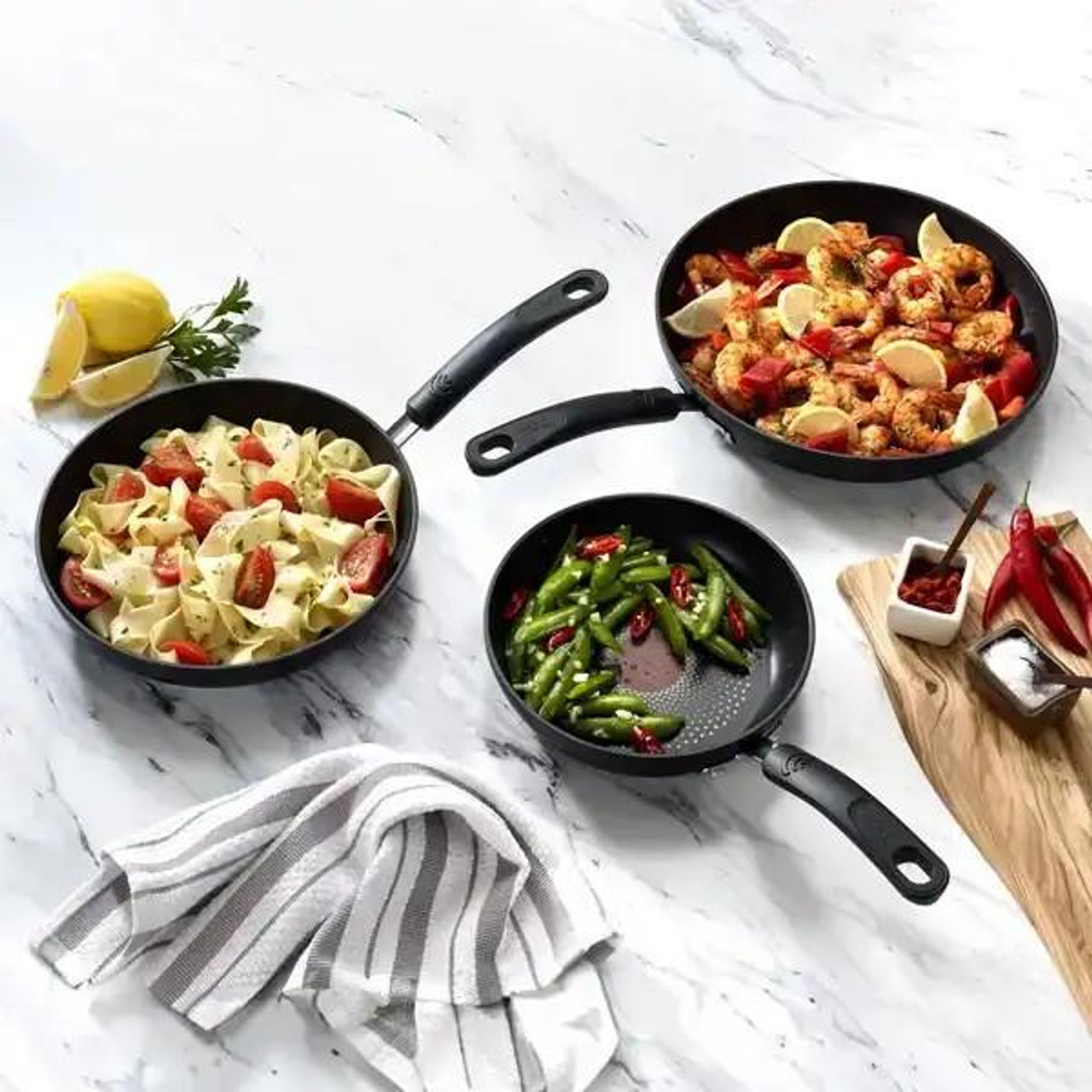 T-Fal T-fal 3-Piece Skillet Set | Heavy Gauge Forged Aluminum 