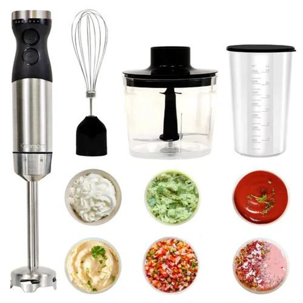  Kenmore Immersion Hand Blender with Food Chopper and Whisk 