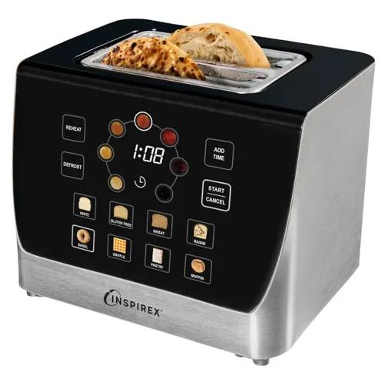  Inspirex 2 Slice Interactive Touchscreen Automatic Toaster 1.6 kg/3.53 lbs 