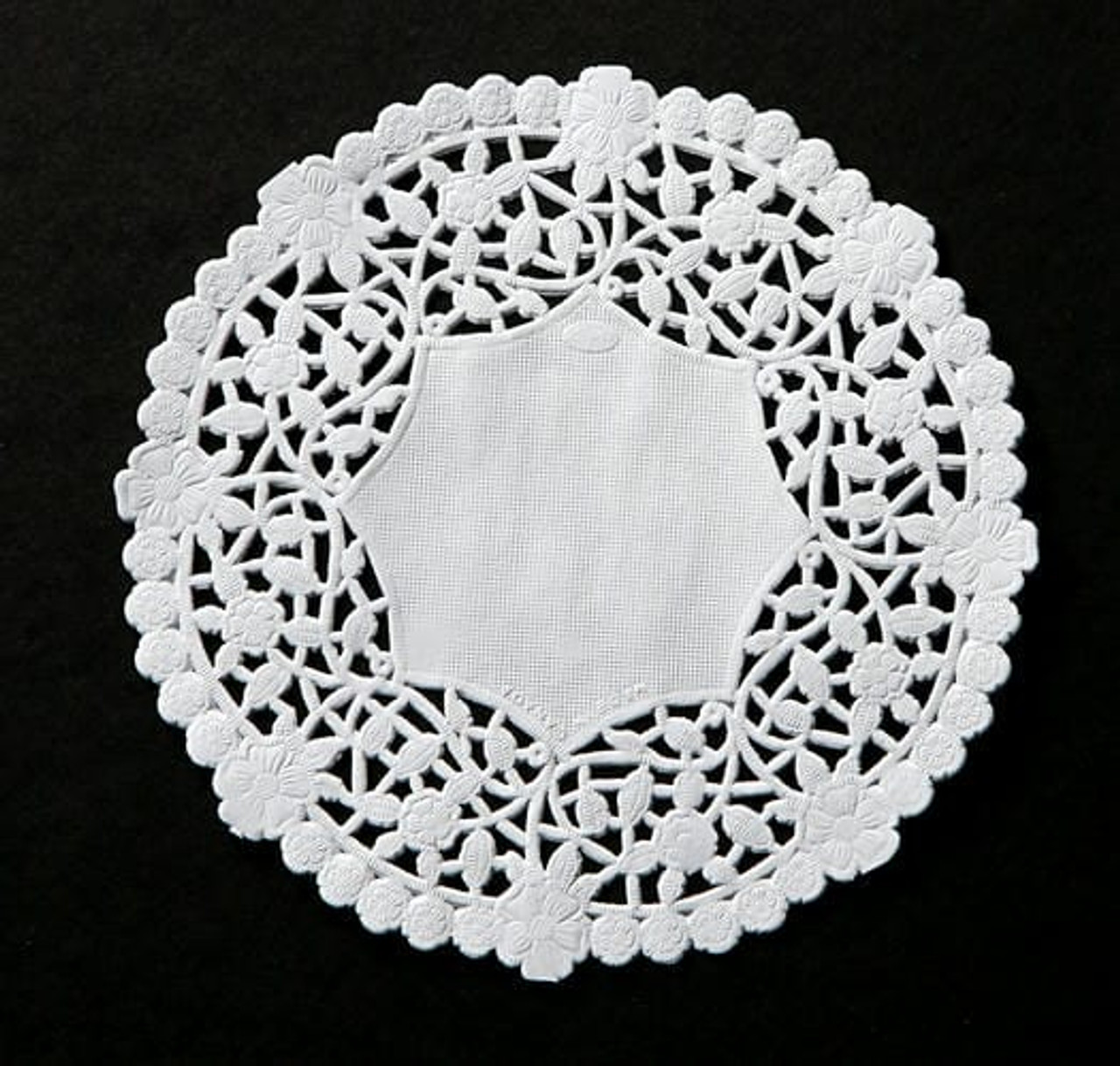 Sysco Classic Doily Lace Round White 8in. 1000sheets 7Lbs/120oz (2/Case)-Canadian Made