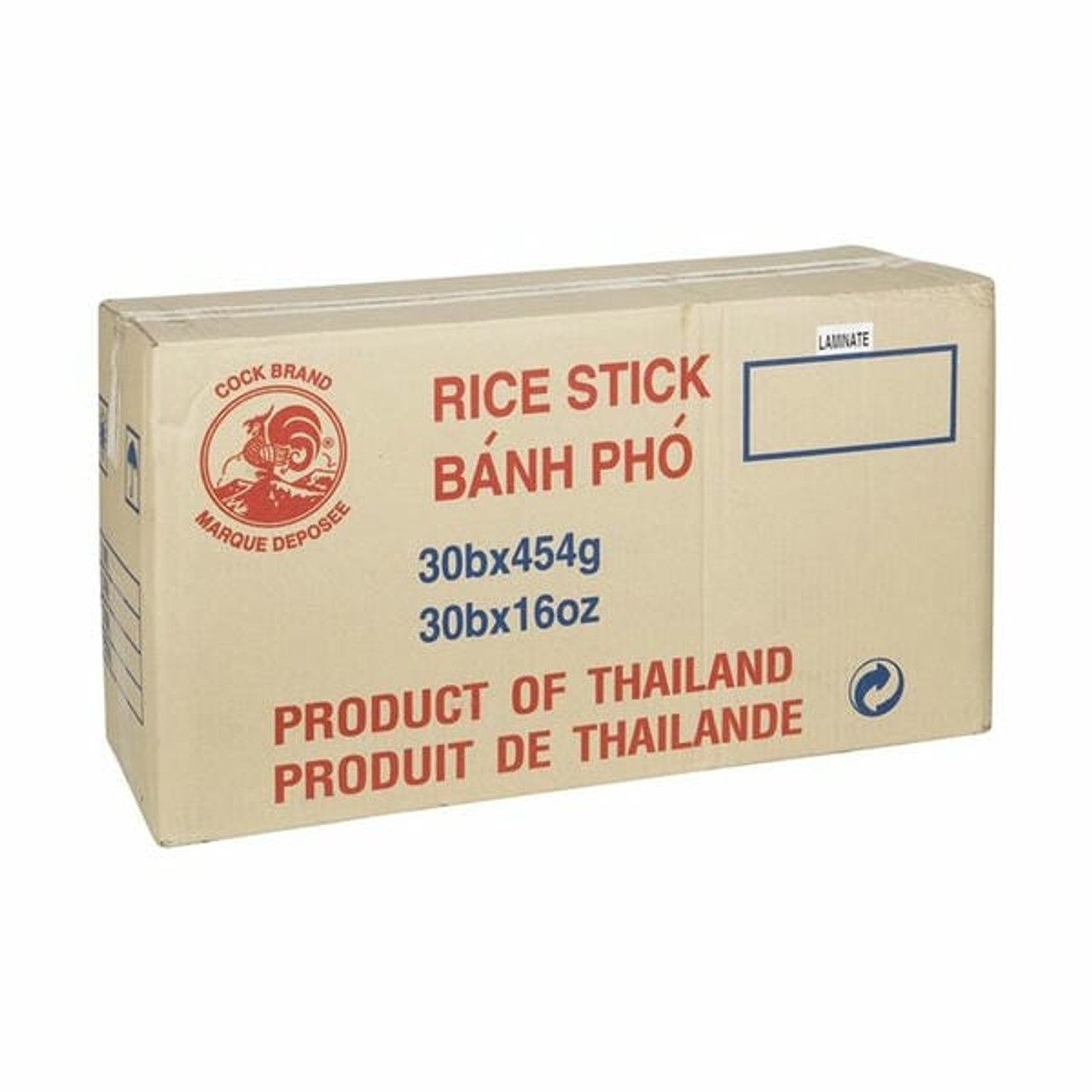 Cock Brand Rice Sticks, 3Mm Wide Bulk 454g | 30/CASE | 50 CASES PER PALLET-(Total 1500 units) - chicken pieces