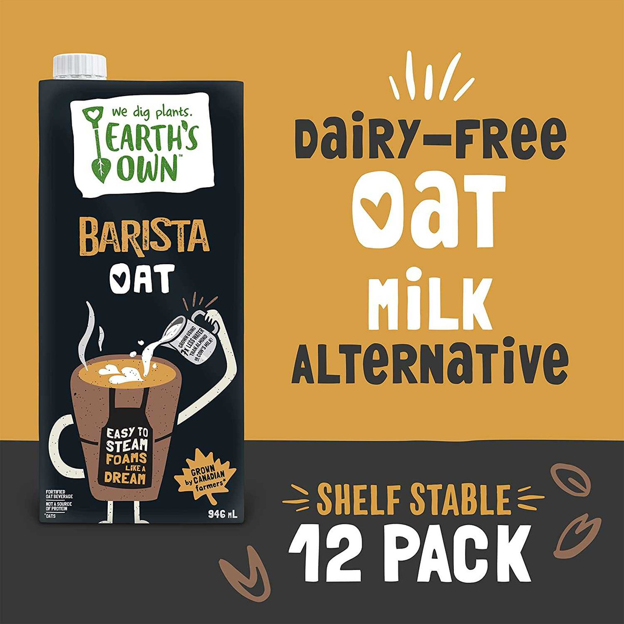 Earth's Own Oat Milk Barista Edition - 946mL - Plant-Based, Dairy-Free ...