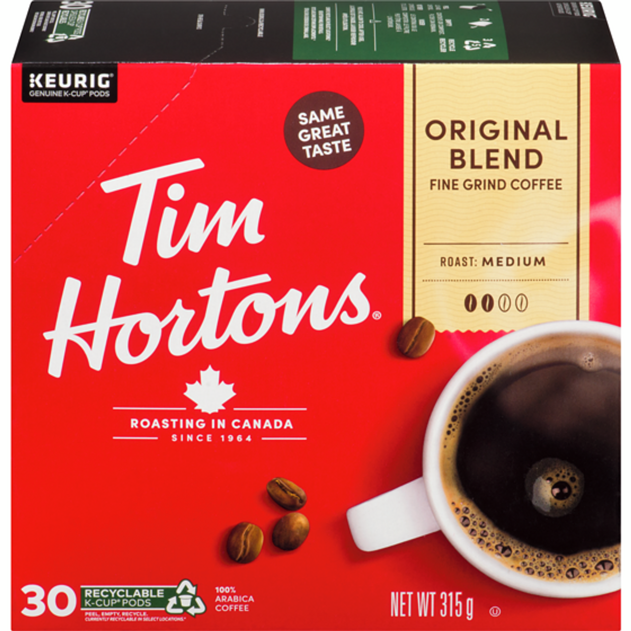 TIM HORTONS Original K-Cup Coffee Pods 30 ea