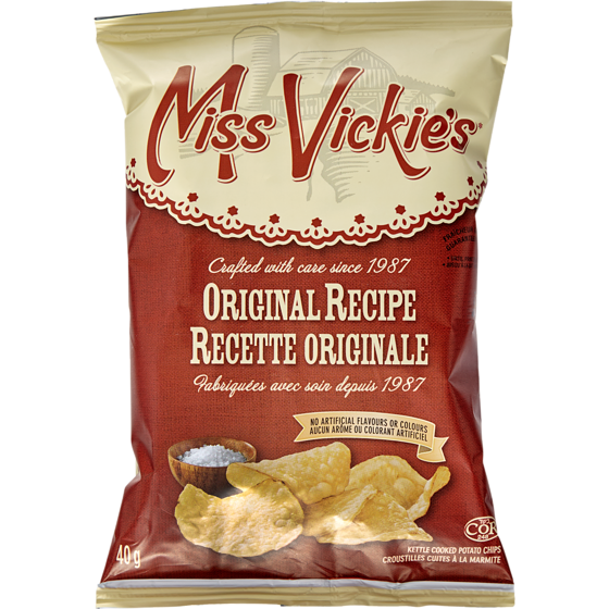 MISS VICKIES Kettle Cooked Potato Chips, Original Recipe, Vending Chips