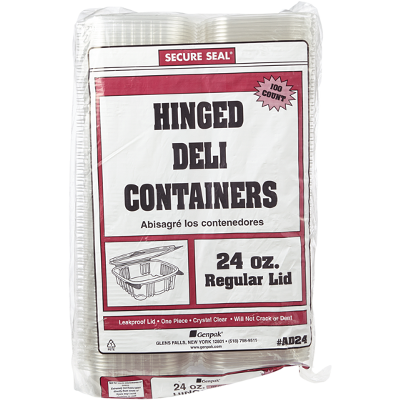 Deli Container, Clear 24oz 100x100.0 pack