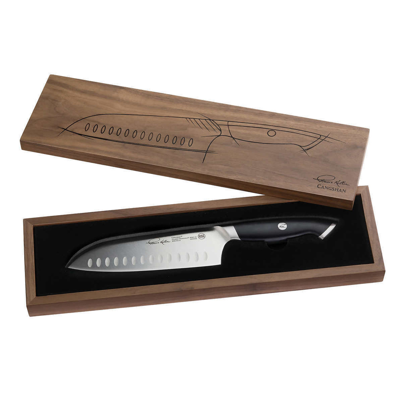 Cangshan Thomas Keller 17.7 cm (7 in.) Santoku Knife with Walnut Wood Box