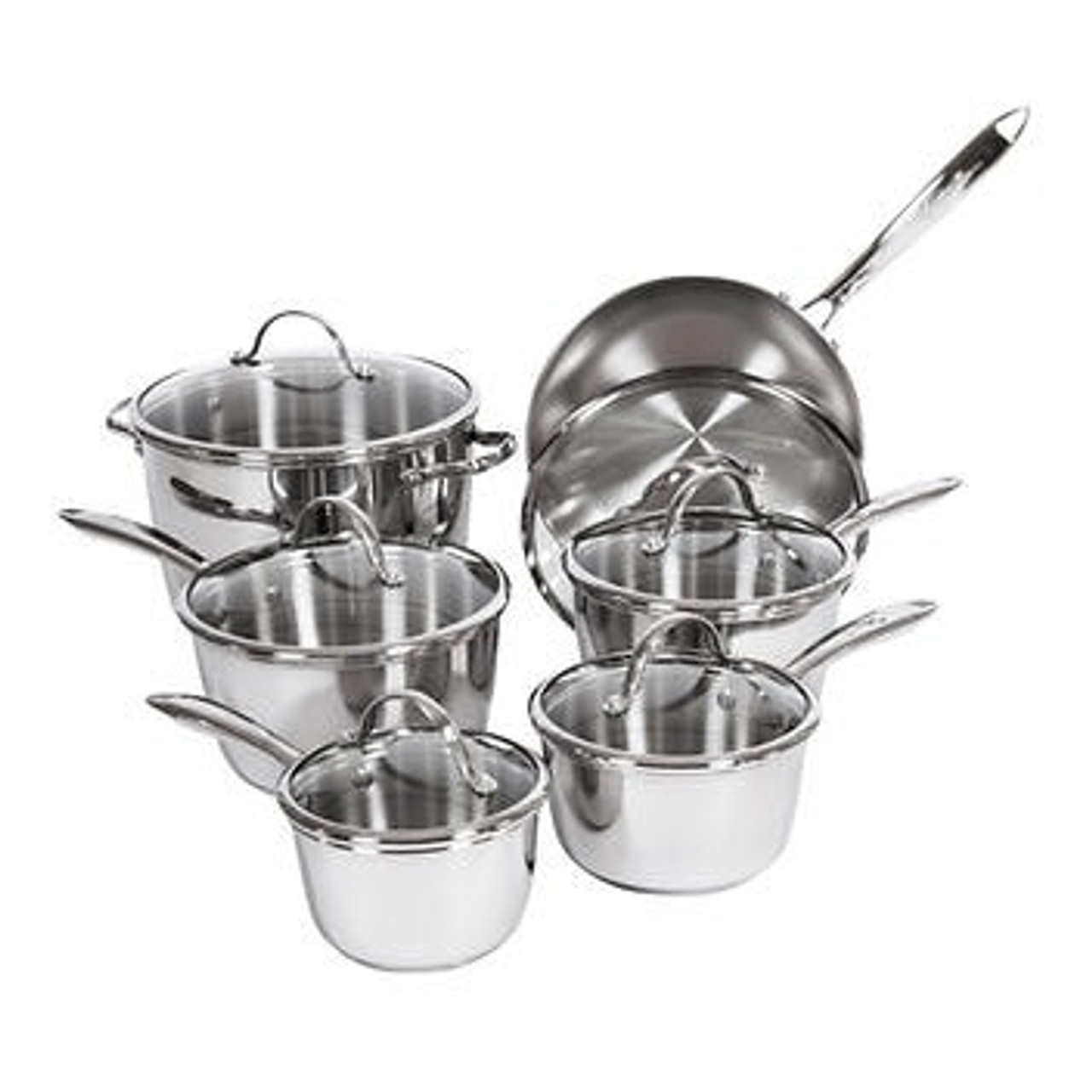 Lagostina 5-Ply Stainless-Steel Commercial Cookware Set, 13-Piece