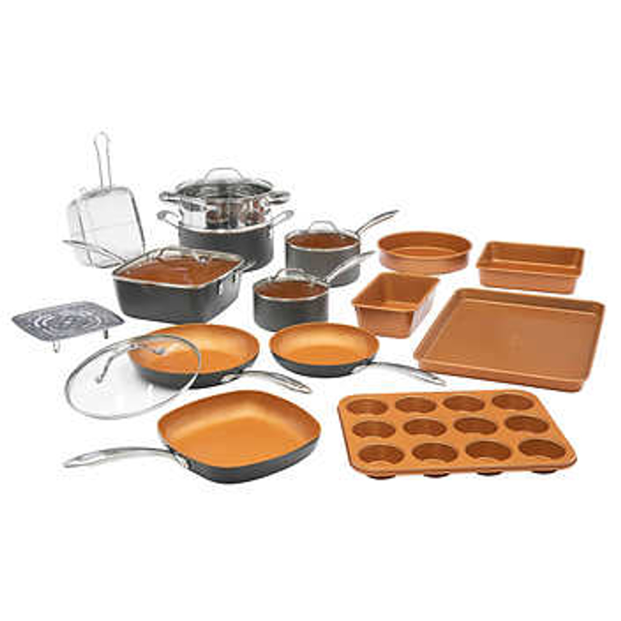 Gotham Steel Pro Kitchen Box Metal utensil Set, 20-piece