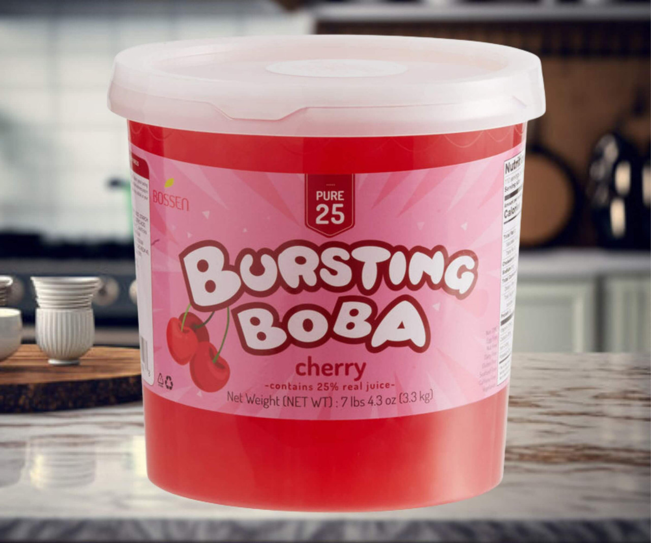 Bossen 7.26 lb. Pure25 Cherry Bursting Boba Pearls