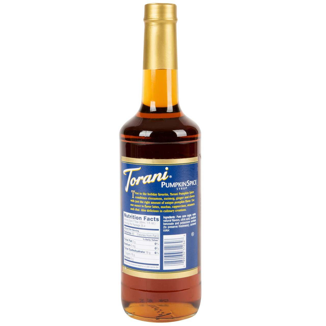 Torani 750mL Pumpkin Spice Flavoring Syrup