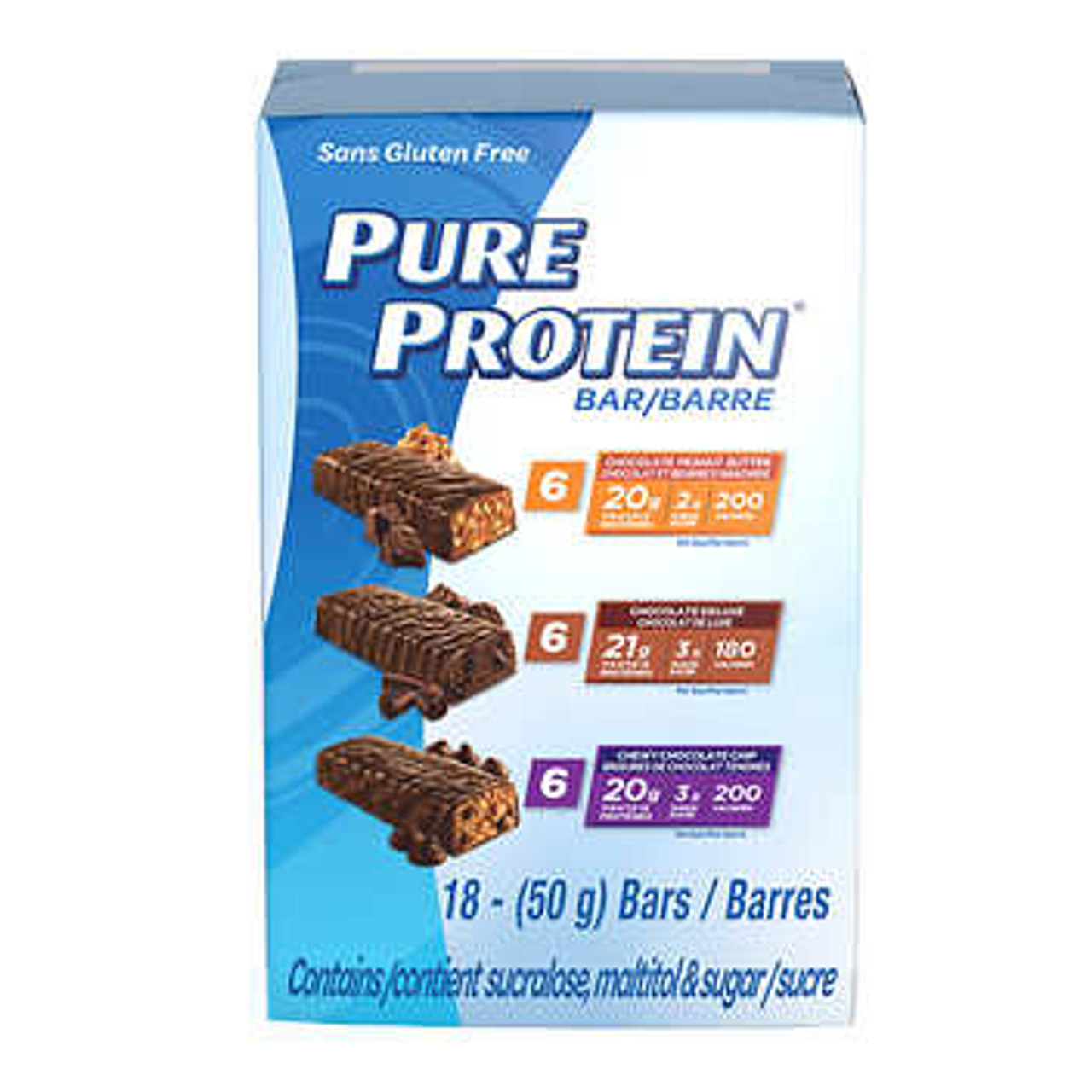 Pure Protein Bar Variety Pack - 18 Bars, 50g (1.76 oz) Each - Assorted Flavors- Chicken Pieces