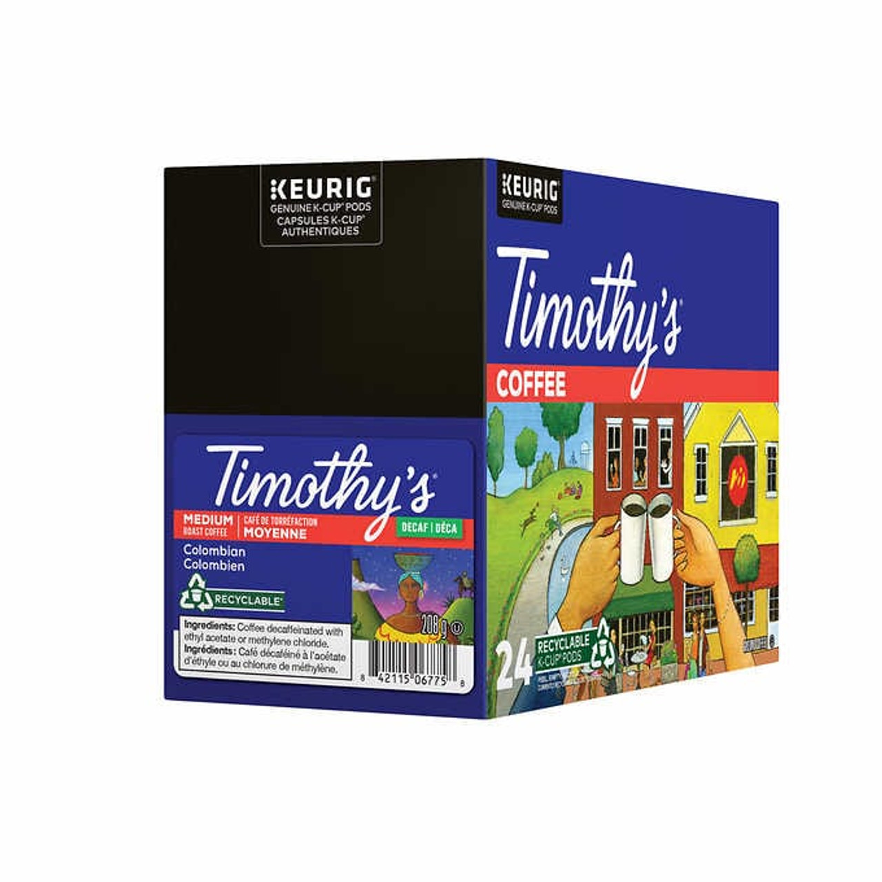 Timothy’s World Coffee Colombian Decaf Medium Roast K-Cup Pods - 96 Pods (4x24 Pack) - Flavorful Decaffeinated Delight- Chicken Pieces