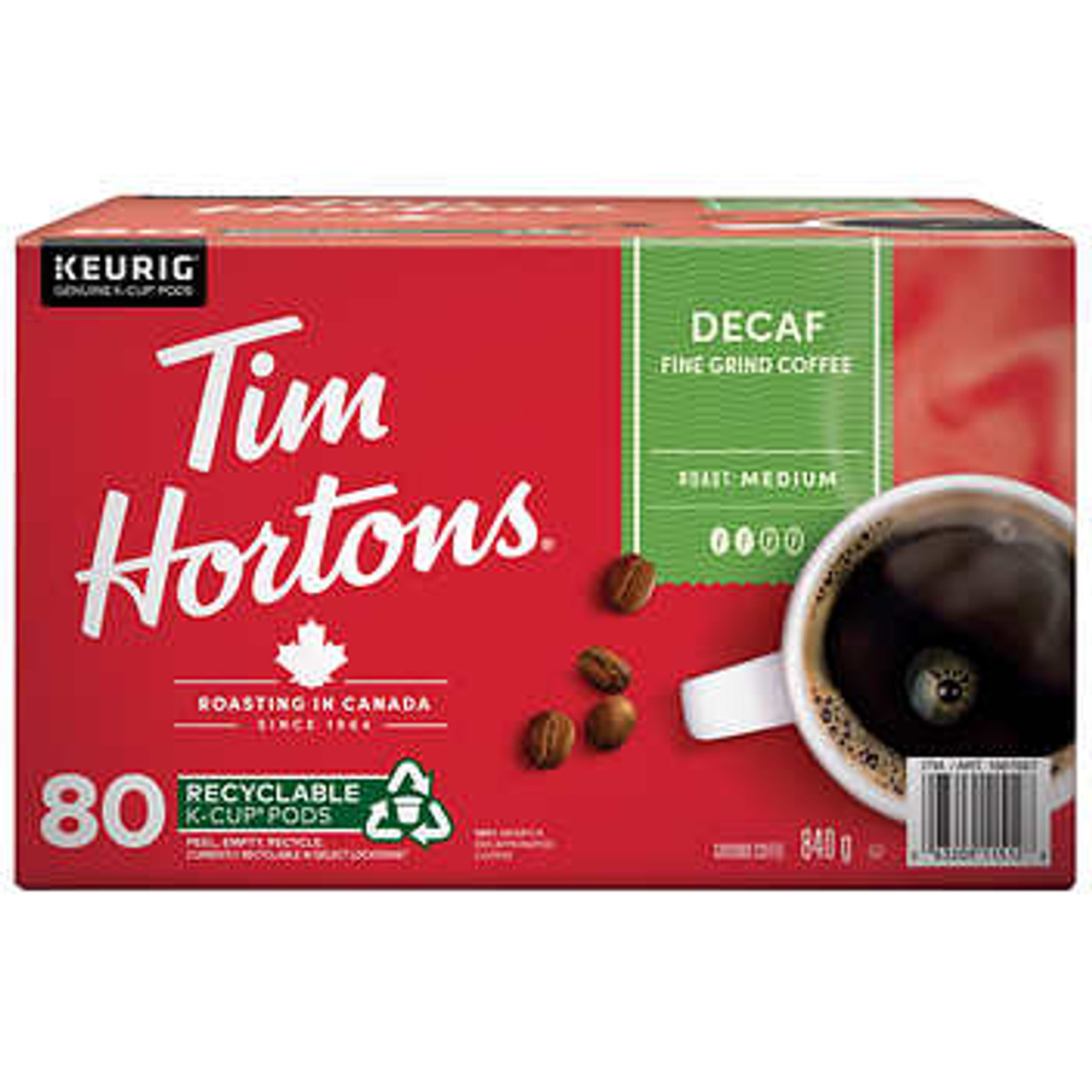 Tim Hortons Decaf Single-Serve K-Cup Pods - 80 Pods Pack - Caffeine-Free Coffee Pleasure- Chicken Pieces