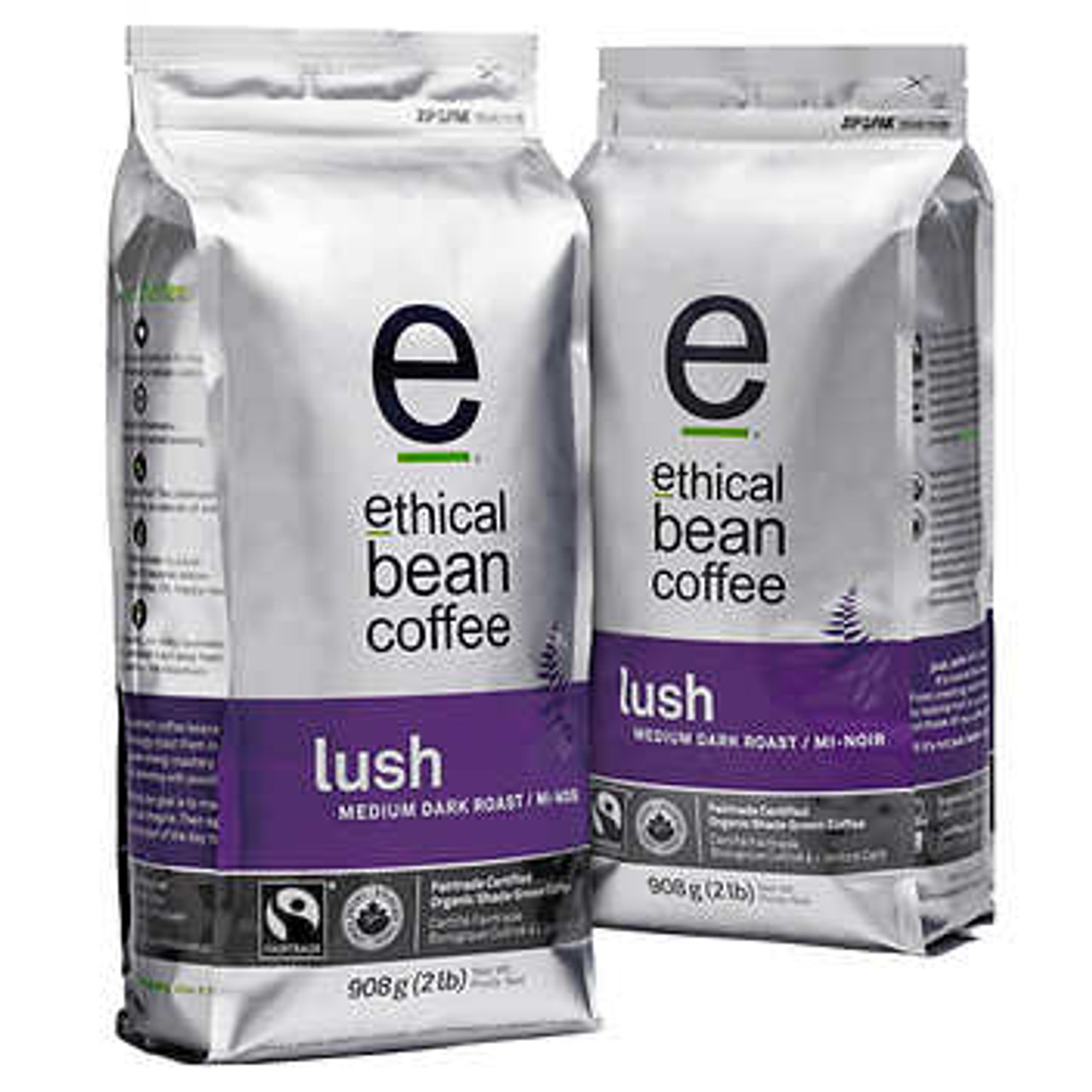 Ethical Bean Coffee Lush Medium Dark Roast Whole Bean Coffee - 2 x 907 g - Flavorful Conscious Coffee Choice- Chicken Pieces