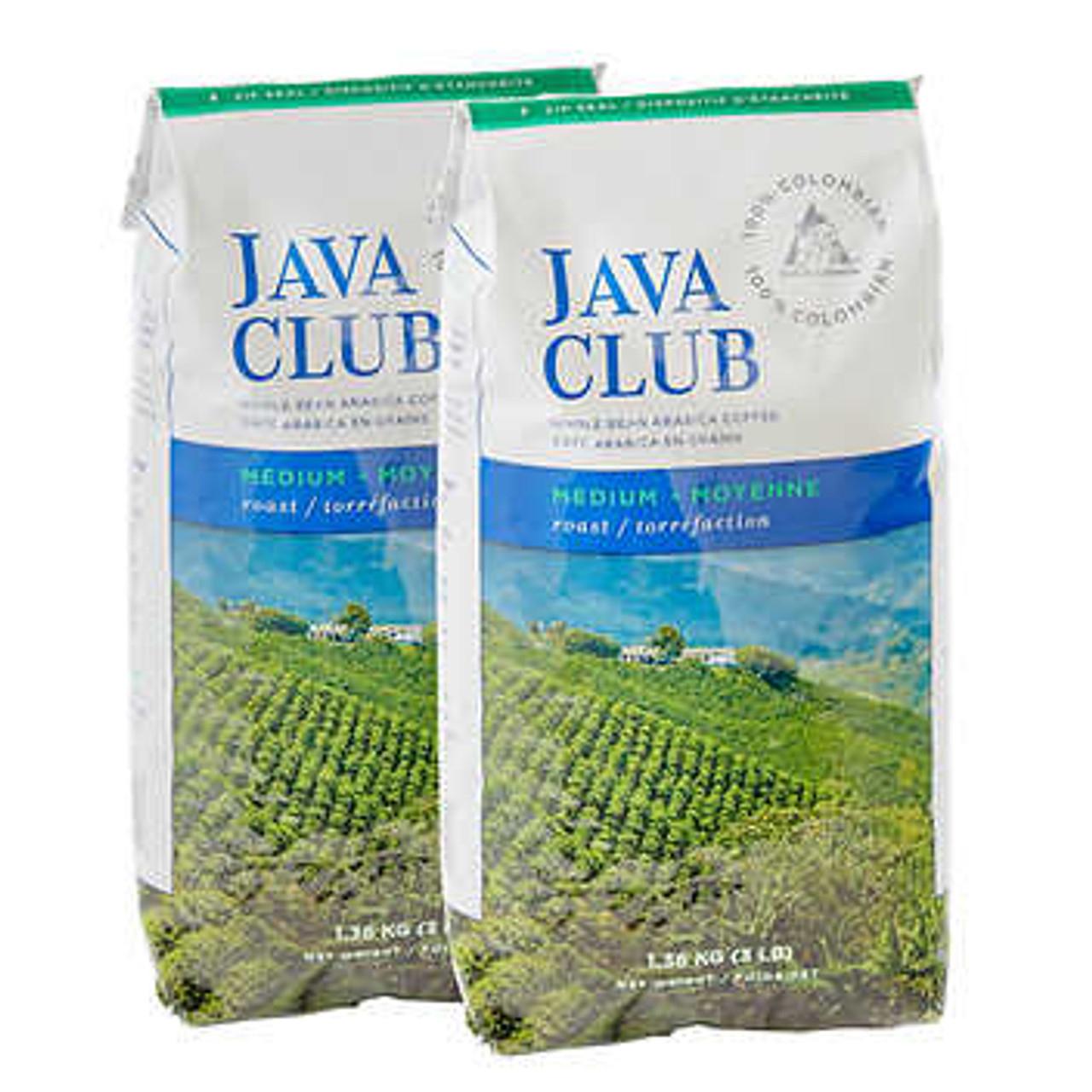 Java Club 100% Colombian Whole Bean Arabica Coffee - 2 x 1.36 kg - Pure Colombian Excellence in Every Cup- Chicken Pieces