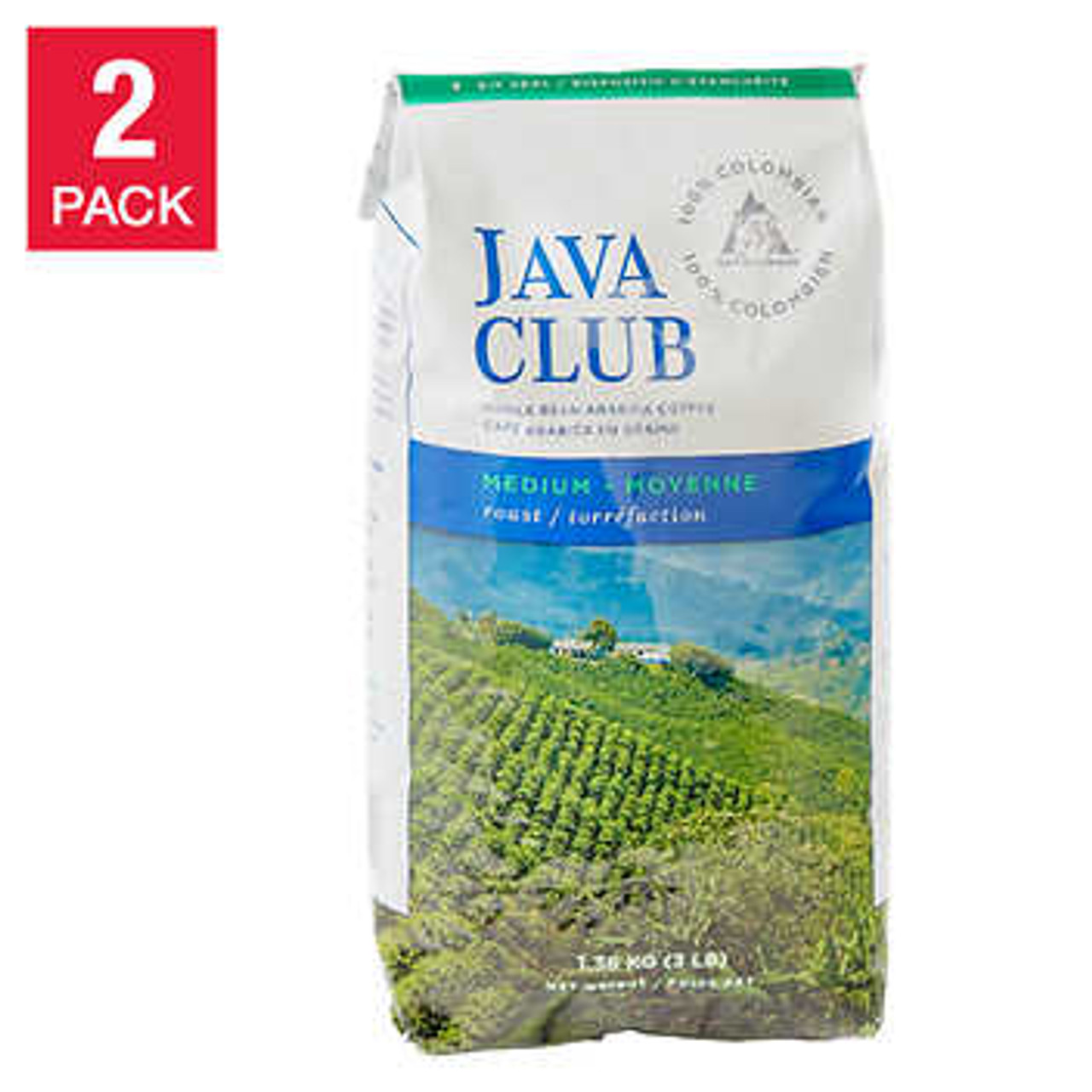 Java Club 100% Colombian Whole Bean Arabica Coffee - 2 x 1.36 kg - Pure Colombian Excellence in Every Cup- Chicken Pieces