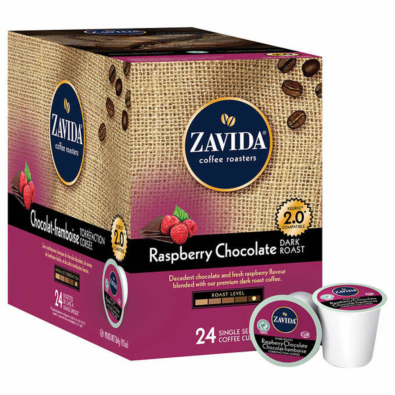 Zavida Single Serve Coffee Raspberry Chocolate, 96 Cups- Chicken Pieces