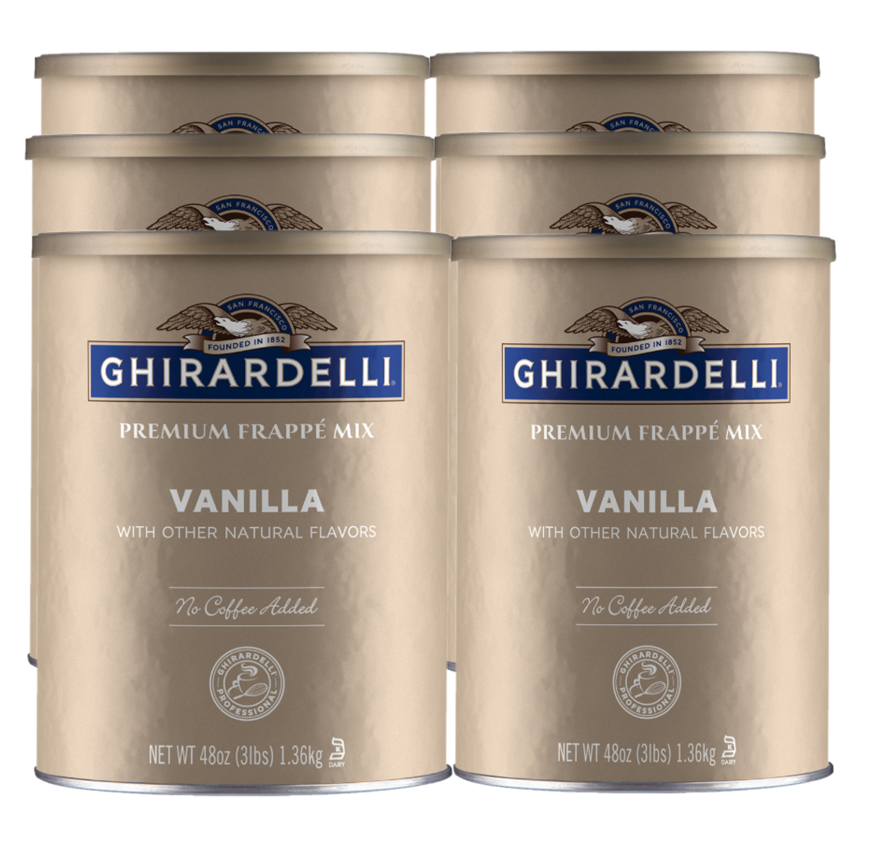 Ghirardelli 3 lb. Vanilla Flavored Frappe Beverage Base 6 Packs