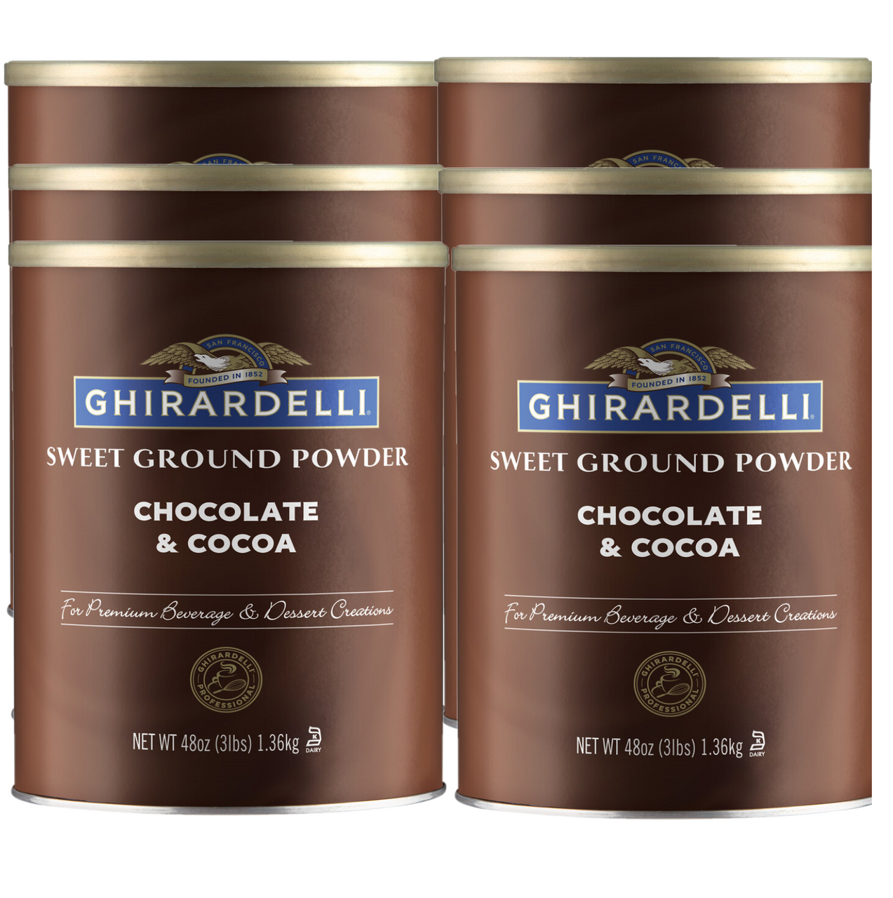 Ghirardelli 3 lb. Sweet Ground Chocolate & Cocoa Powder 6 Packs