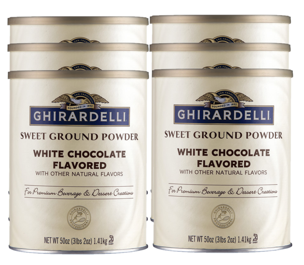 Ghirardelli 3.12 lb. Sweet Ground White Chocolate Flavored Powder 6 Packs