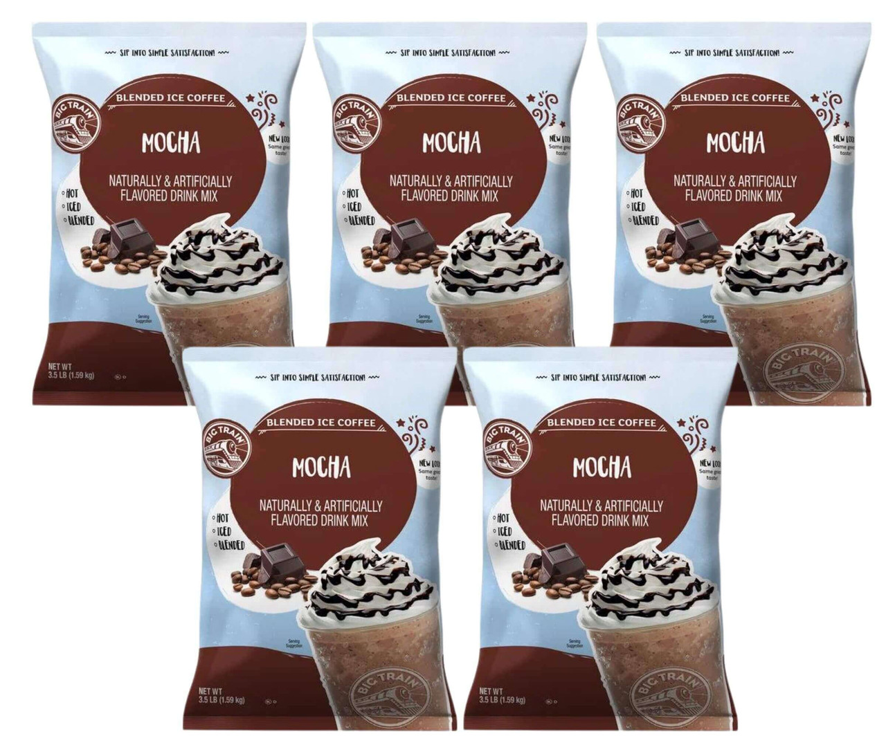 Big Train 3.5 lb. Mocha Blended Ice Coffee Mix 5 Packs