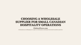 Choosing a Wholesale Supplier for Small Canadian