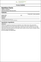 Doritos Nacho Cheese Chips, Trans Fat Compliant | 45G/Unit, 48 Units/Case — Nutrition and Ingredients Label — www.chickenpieces.com