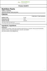 Kool-Aid Iced Blue Raspberry Slush Mix, Ice | 392G/Unit, 18 Units/Case — Nutrition and Ingredients Label — www.chickenpieces.com