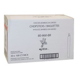 Hy Stix Round Unjointed Red Chopsticks, Individually Wrapped | 100UN/Unit, 30 Units/Case