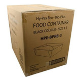 Hy Pax Black Paper Containers, 2.5X8.5X6.25In, Bioplus #3, Ecology Friendly | 50UN/Unit, 4 Units/Case