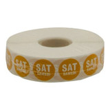 Gordon Choice GFS .75In Orange Round Day Spot Labels, Cold Temp, Bilingual, Saturday | 2UN/Unit, 20 Units/Case