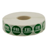 Gordon Choice GFS .75In Green Round Day Spot Labels, Cold Temp, Bilingual, Friday | 2UN/Unit, 20 Units/Case