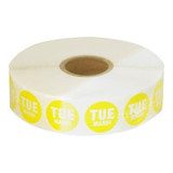 Gordon Choice GFS .75In Yellow Round Day Spot Labels, Cold Temp, Bilingual, Tuesday | 2UN/Unit, 20 Units/Case