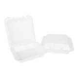 Gordon Choice GFS 1 Compartment Hinged White Foam Containers, 9 X 9 X 3.5In | 2X75UN/Unit, 1 Unit/Case