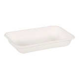Worldview 24oz Rectangular White Bagasse Paper Containers, Ecology Friendly | 50UN/Unit, 8 Units/Case