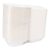 Gordon Choice GFS  23oz Hinged White Bagasse Containers, 1 Compartment, Microwave and Freezer Safe, 6X6X3In, Ecology Friendly | 125UN/Unit, 4 Units/Case