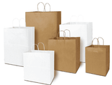 P.Y./Duro Bag Junior Mart Natural Paper Bags, With Twist Handle, 13 X 7 X 13In | 250UN/Unit, 1 Unit/Case
