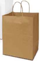 P.Y./Duro Bag Junior Mart Natural Paper Bags, With Twist Handle, 13 X 7 X 13In | 250UN/Unit, 1 Unit/Case