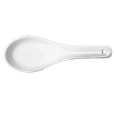 Kitchen Essentials 5In White Ceramic Asian Spoons | 12UN/Unit, 1 Unit/Case