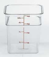 Cambro 4Qt Square Clear Camwear Food Storage Container | 1UN/Unit, 1 Unit/Case