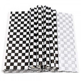 Gordon Choice GFS 12" X 12" Black And White Checkered Basket Liners | 2000UN/Unit