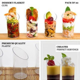 Clear 3oz Diminutive Flasket Plastic Disposable Dessert Cups (600/Case)