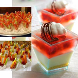 Clear 2oz Modern Square Twist Plastic Dessert Cups, Disposable Taster Cups (1000/Case)