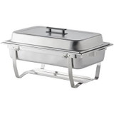 Full Size Stainless Steel Chafer with Folding Frame  8 Qt- 3/Pack