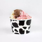 Cow Print Black Ice Cream Cups  (1000/Case)