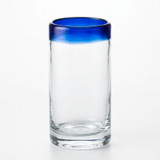 Chicken Pieces Cooler Glass with Blue Rim  16 oz- 12/Case. CHICKEN PIECES.
