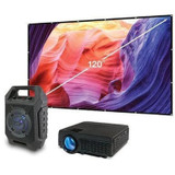 Pop-Up Movie Theater Kit-  Projector, Bluetooth speaker & 120" diagonal screen