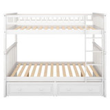 Full over Full Bunk Bed with Drawers, Convertible Beds