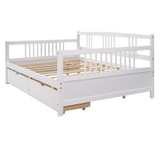 Full Size Daybed Wood Bed with Two Drawers | Space-Saving and Functional Design